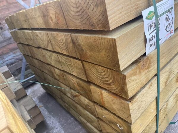Green Treated Garden Sleepers 195x95mm (8x4")